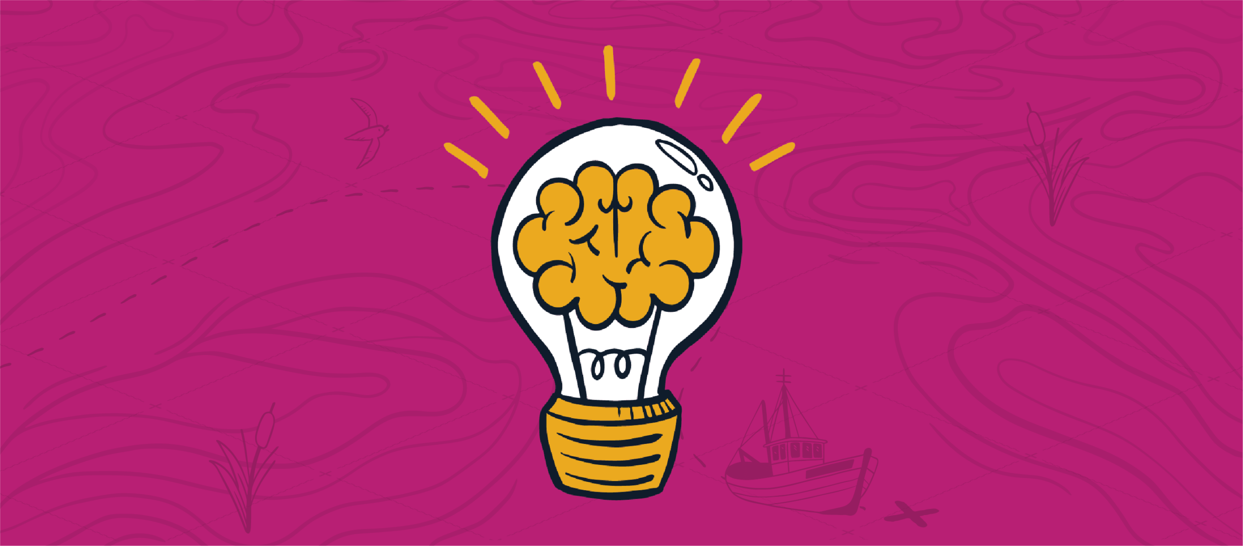 A drawn graphic with an incandescent lightbulb with a brain-like filament giving off light, representing the idea of how customers can be introduced to automated payment for recurring managed IT services by their MSP.